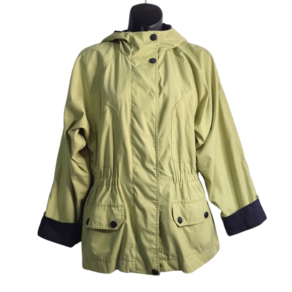 London Fog Women's Green Hooded Jacket Coat Sz Medium 10-12 - Picture 1 of 9